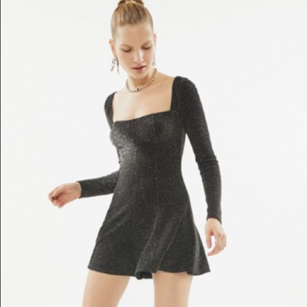 Urban outfitters black and silver romper